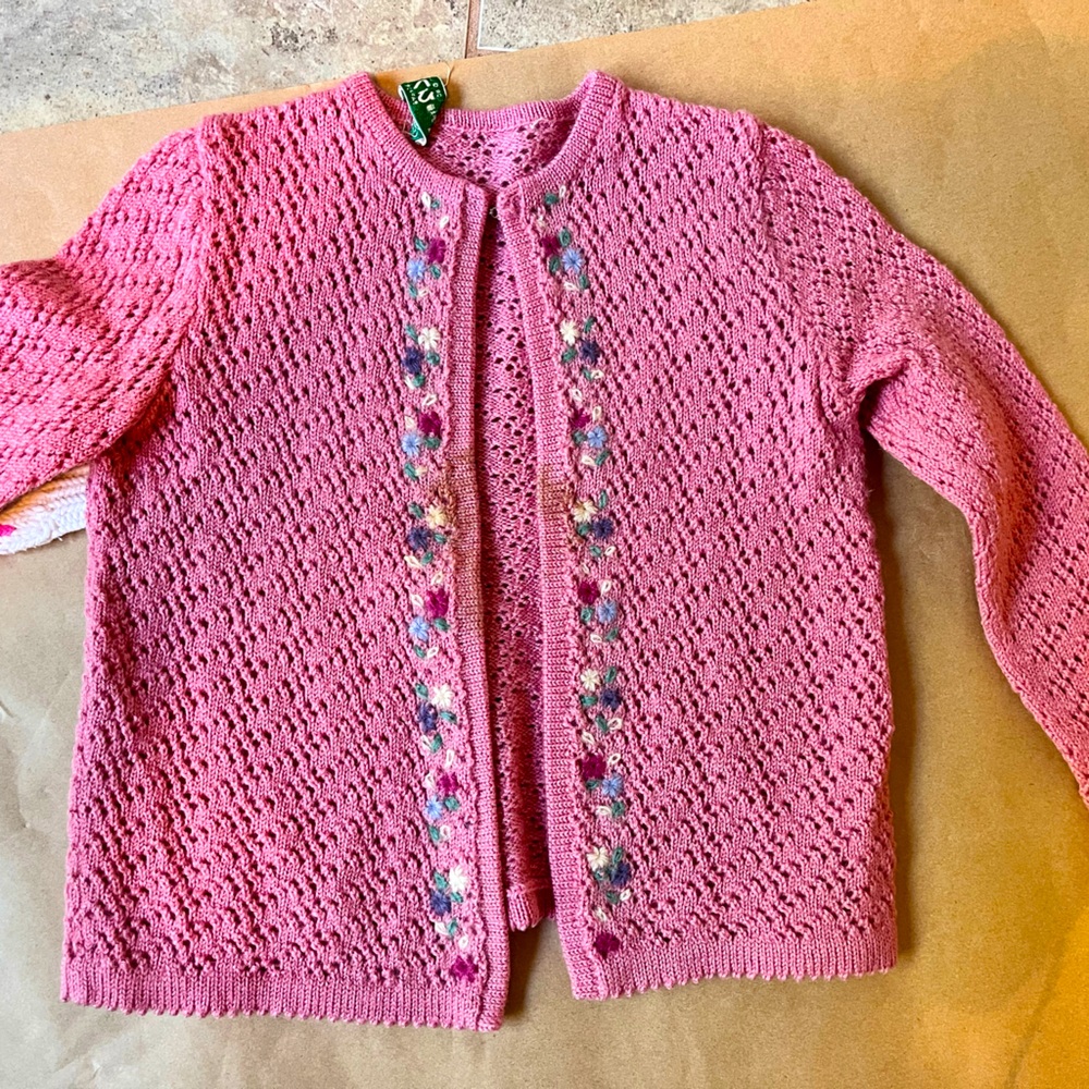 SOLD Vintage wool knitted girl’s cardigan